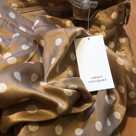 100%Silk designer polkadot RobertRodriguez Pants - Picture 4 of 15